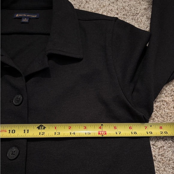 Brooks Brothers Heather Black Blazer Mid-Layer Stretch Button Jacket Size Small - Picture 9 of 10